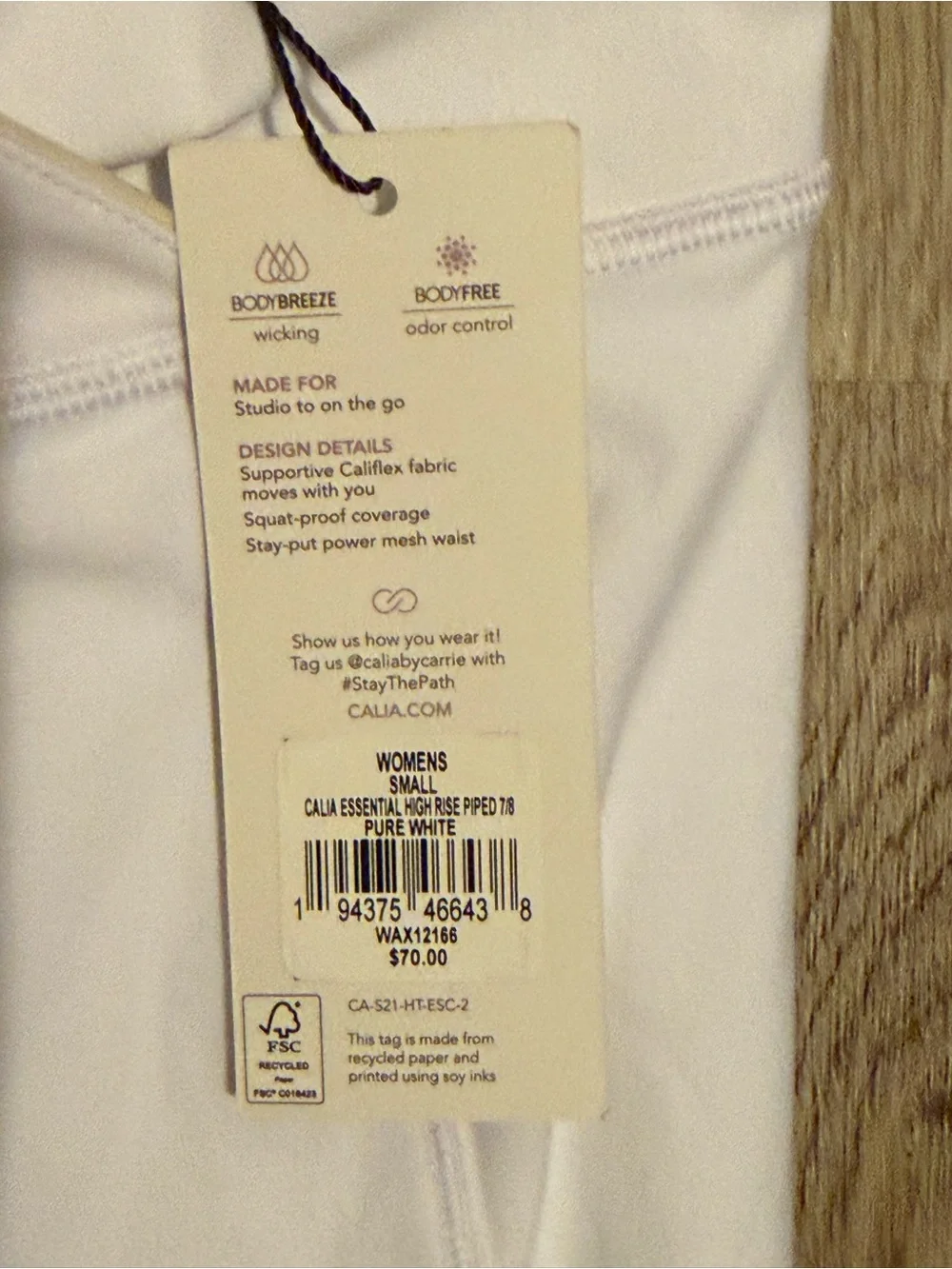 CALIA by Carrie Underwood Essential High Rise 7/8 Leggings White S